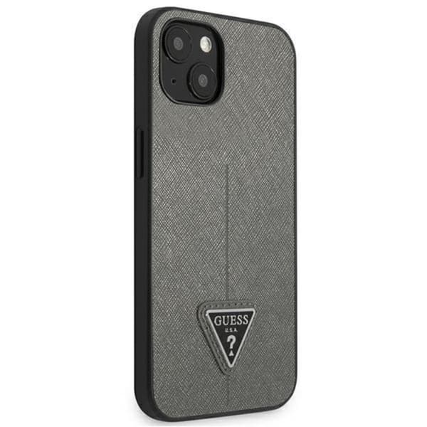 Guess iPhone 13 Mini Skal Saffiano Triangle Logo - Silver Silver