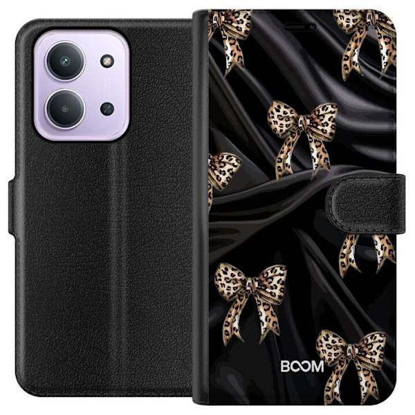 Plånboksfodral till Xiaomi Redmi 15C med Leopard Bow