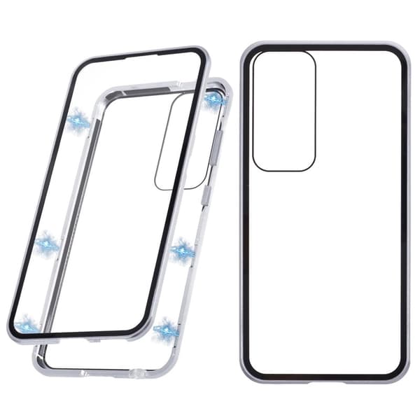 Mobilskal för Samsung Galaxy S26 Dubbel-sidigt härdat glas - Silver