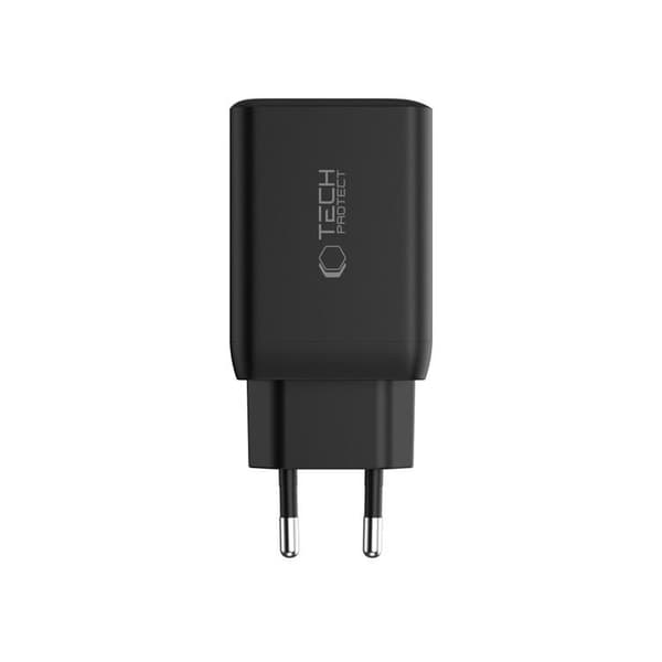 Tech-Protect NC45W-GAN 2-Port Hurtigoplader PD 45W - Sort Svart
