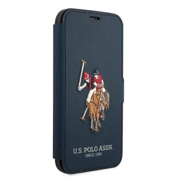 US Polo Embroidery Collection Plånboksfodral iPhone 12 / 12 Pro - Marinblå Blå