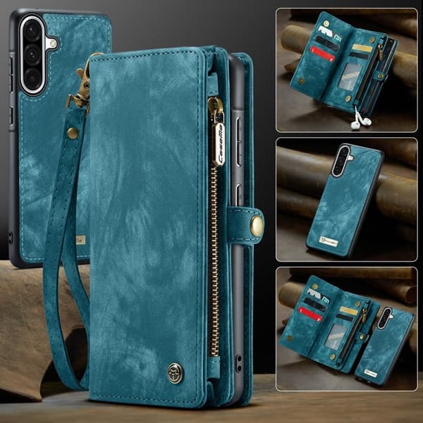 CASEME 008 Konstläder Plånboksfodral för Samsung Galaxy A17 5G/4G - Blå