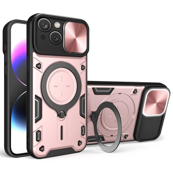 iPhone 15 Mobilen suojarenkaan pidike kääntyvä - vaaleanpunainen