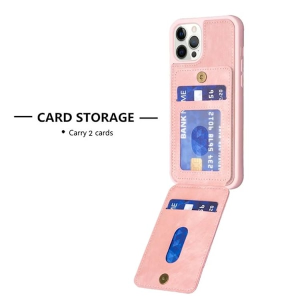 iPhone 15 Pro Max Mobilskal Korthållare BF28 - Rosa