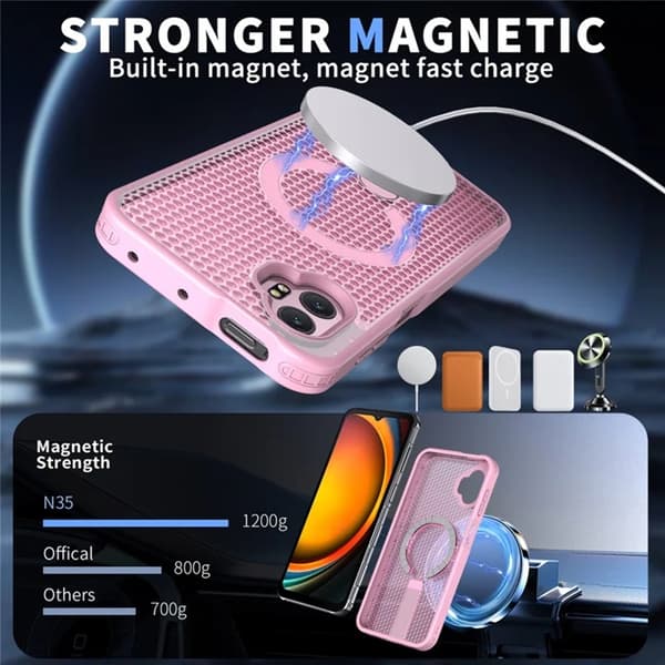 Mobilskal till Galaxy XCover 7 Pro Magsafe Grid Texture Rosa