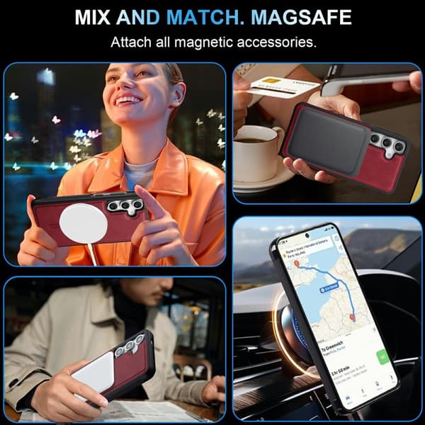 LC.IMEEKE Mobilskal för Samsung Galaxy S26 Plus Magnetiskt TPU - Röd