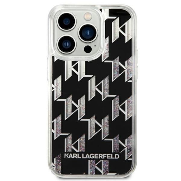 Karl Lagerfeld iPhone 14 Pro Skal Liquid Glitter Monogram - Svar