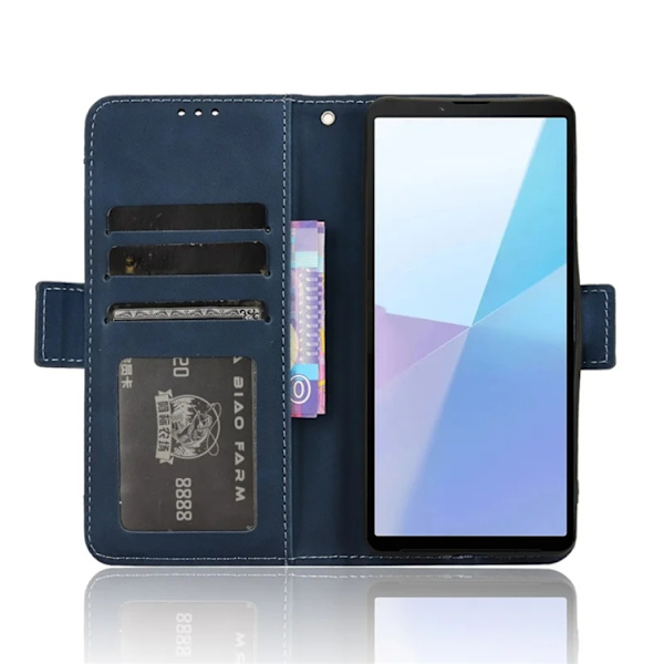 Sony Xperia 10 VI Plånboksfodral Konstläder - Blå Blå