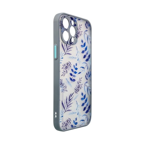 iPhone 12 Pro Max Cover Flower Design - Mørkeblå Blå