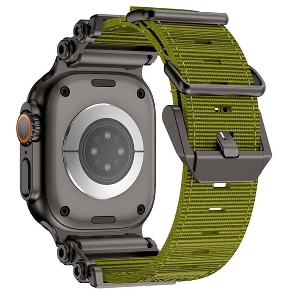 Apple Watch 42/44/45/46/49mm Armband Nylon - Grön Grön