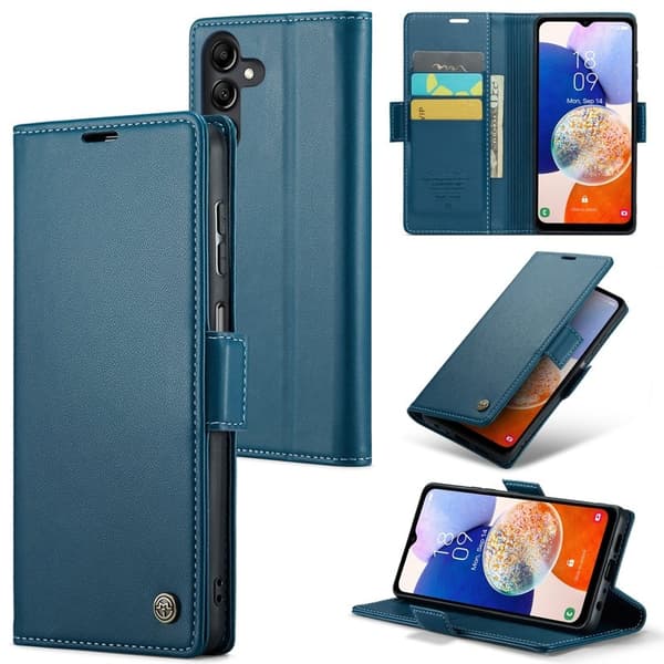CASEME Plånboksfodral Konstläder för Samsung Galaxy A14 5G - Blå