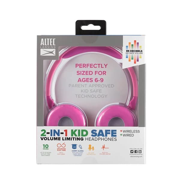 Altec Lansing Trådlösa hörlurar för barn On-Ear - Rosa Rosa