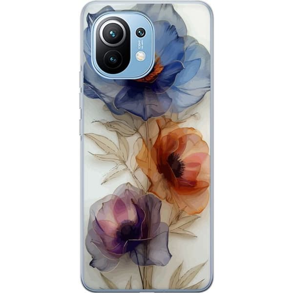 Telefontaske til Xiaomi Mi 11 med silkeblomster