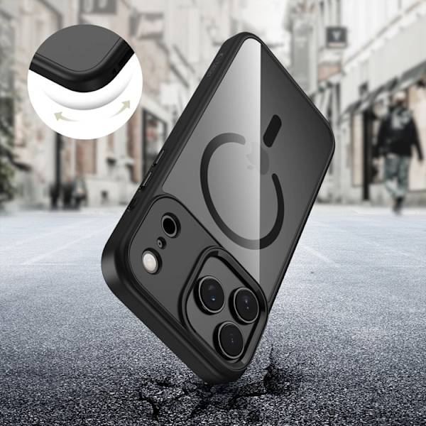 Tech-Protect Telefontaske til iPhone 17 Pro Max Magsafe Matte - Sort/Klar Svart