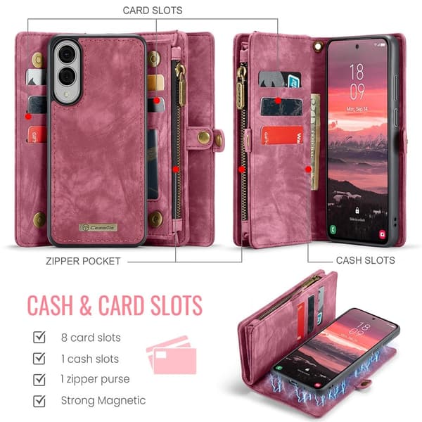 CASEME Galaxy S25 Edge Plånboksfodral Med Rem - Röd Röd