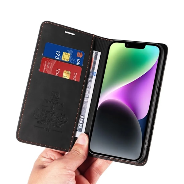 BETOPNICE iPhone 15 Plus Plånboksfodral - Svart Svart