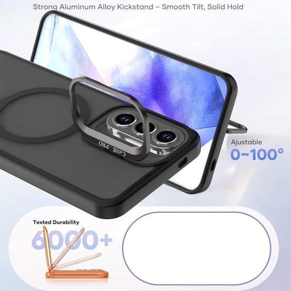 Mobilskal för Samsung Galaxy S26 Magnetiskt Fällbart Ställ - Svart