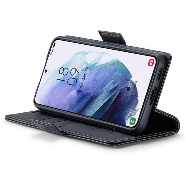 CASEME Plånboksfodral Konstläder för Samsung Galaxy S21 5G - Svart
