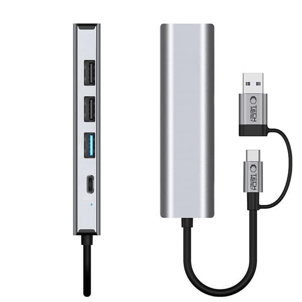 Tech-Protect HB03 5in1 Hub Adapter - Space Grå Grå
