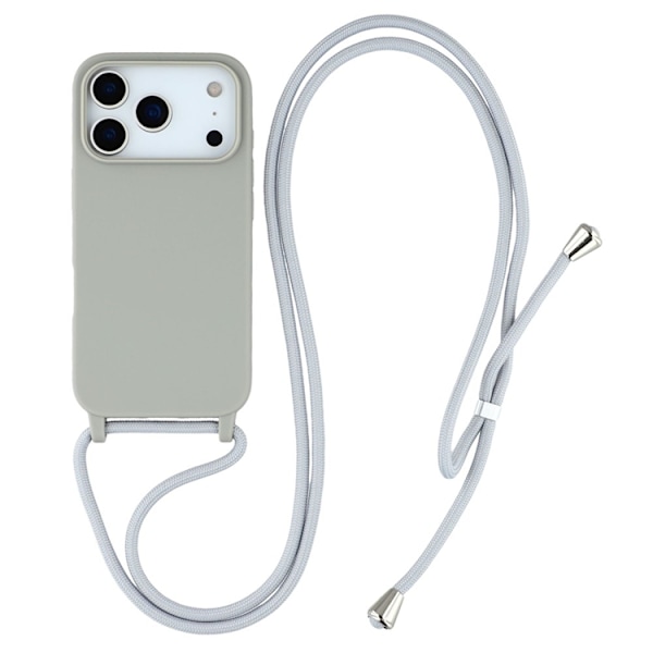 Mobilskal till iPhone 17 Pro Max TPU Shockproof med Lanyard - Grå Grå