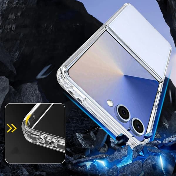 Tech-Protect Telefontaske til Galaxy Z Flip 7 Flexair Hybrid - Klar Transparent