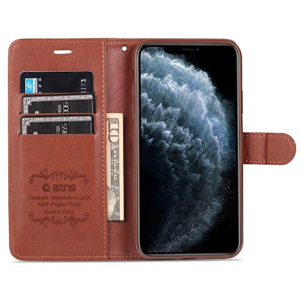 AZNS iPhone 13 mini Plånboksfodral Konstläder Stöd Design - Svart