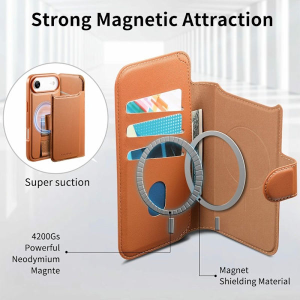 CASENEO iPhone Air Plånboksfodral RFID Blocking Konstläder - Brun