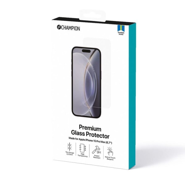 Champion iPhone 15 Pro Max Härdat Glas Skärmskydd