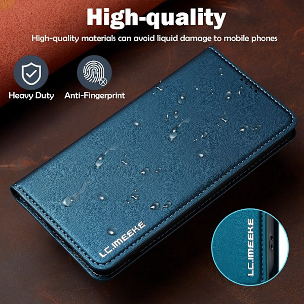 LC.IMEEKE L1 Series iPhone 8 Plus / 7 Plus Plånboksfodral Konstläder - Blå