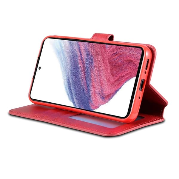 AZNS Samsung Galaxy A54 5G Plånboksfodral Konstläder - Röd