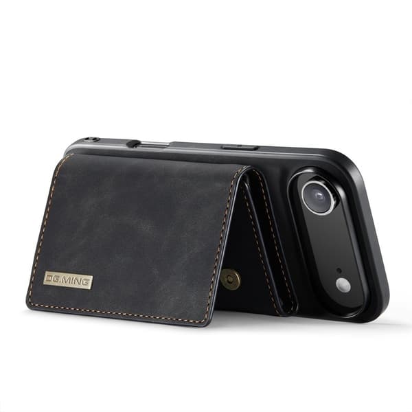 DG.MING iPhone Air Konstläder Plånboksfodral Kickstand PU - Svart