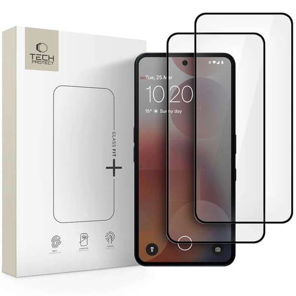 Tech-Protect [2-Pack] Nothing Phone 3a/3a Pro Härdat Glas Skärmskydd Fit Plus Svart