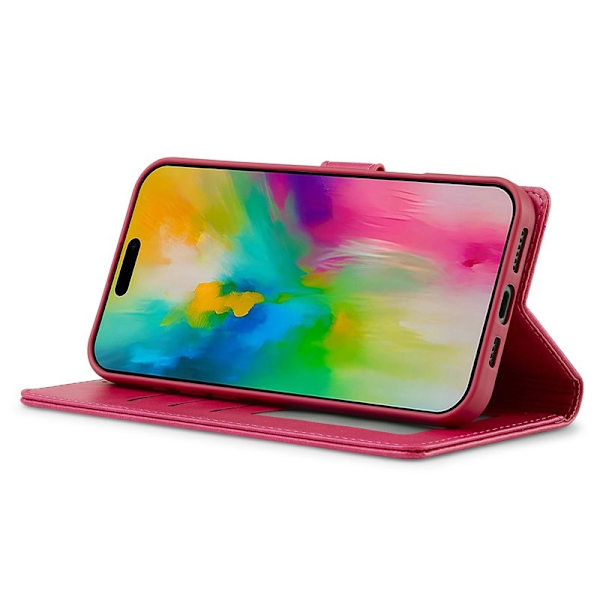 LC.IMEEKE iPhone 16 Plus Plånboksfodral Konstläder - Rosa