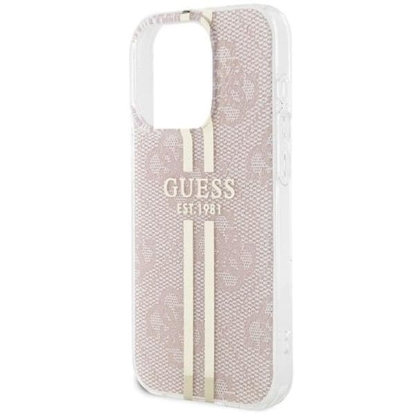 Guess Mobilskal till iPhone 15 Pro Gold Stripes - Rosa Rosa