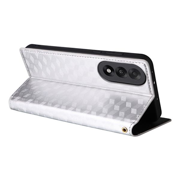 OnePlus Nord 5 Plånboksfodral Rhombus Imprint - Silver Silver