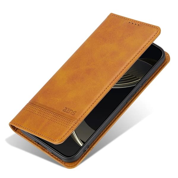 AZNS Samsung Galaxy S25 Plånboksfodral Konstläder - Brun