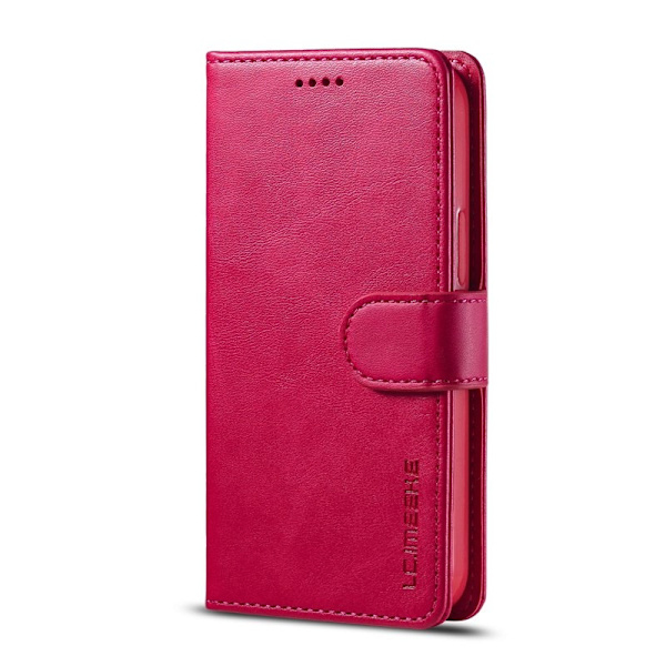 LC.IMEEKE iPhone 12 Plånboksfodral Konstläder - Röd