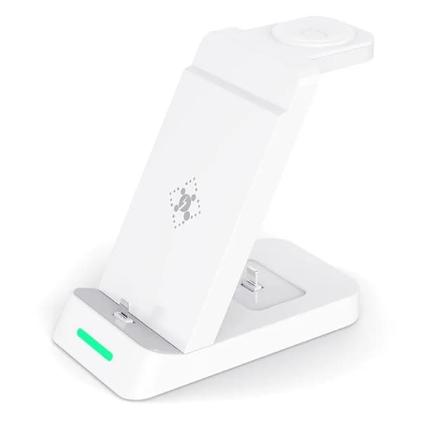 3in1 Trådlös Laddare iPhone Apple Watch Airpods B20 - Vit Vit