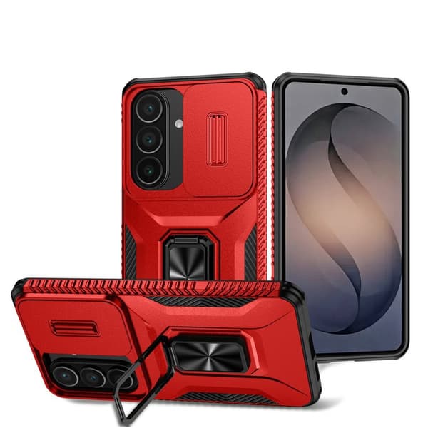 Mobilskal för Samsung Galaxy S26 Plus Kickstand TPU + PC - Röd