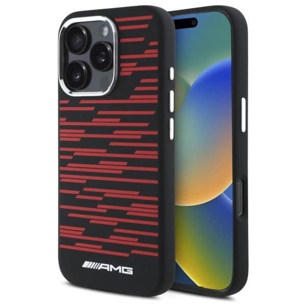 Mercedes Mobilskal till iPhone 16 Pro Max MagSafe AMG Silikon Graphics Black