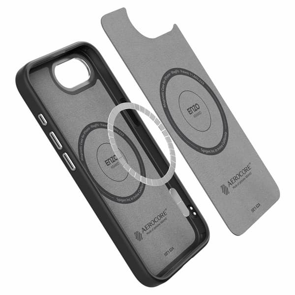 Spigen Telefontaske til iPhone 16e Magsafe Enzo Aramid - Matt Sort Svart
