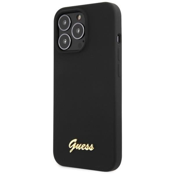 Guess iPhone 13 Pro Max Mobilskal Script Gold Logo - Svart Svart