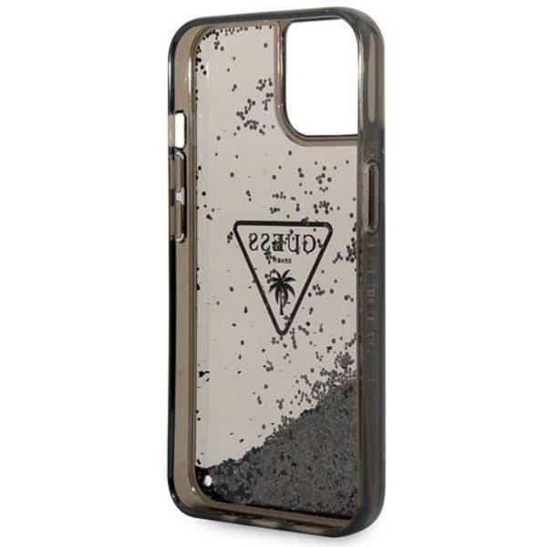 GUESS iPhone 14 Skal Liquid Glitter Palm - Sort Black