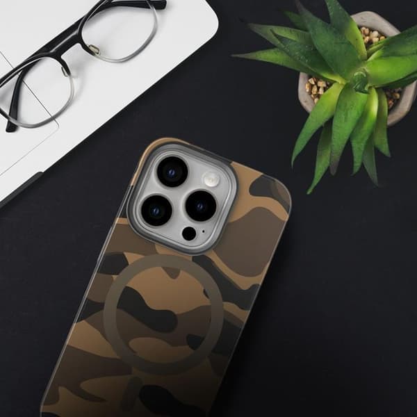 Forcell Mobilskal till Galaxy S25 Plus Magsafe Levels - Desert Camo Brun