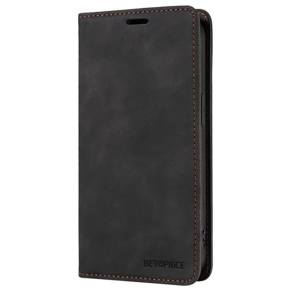 BETOPNICE 003 iPhone 16 Pro Plånboksfodral Konstläder - Svart