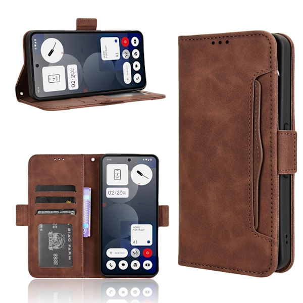 Nothing Phone (3a) Pro Plånboksfodral Magnetisk Closure - Brun Brun