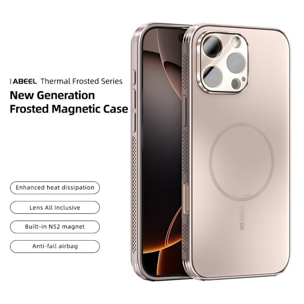 ABEEL Mobilskal till iPhone 16 Pro Max Magnetiskt TPU PC Guld