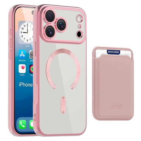 Mobilskal till iPhone 17 Pro Max MagSafe Korthållare TPU + PC - Rosa Rosa
