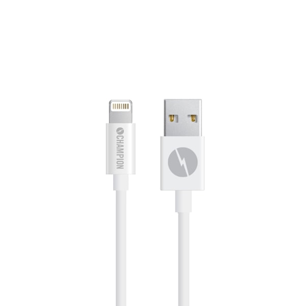 Champion USB-A till Lightning Kabel 2m Vit Vit