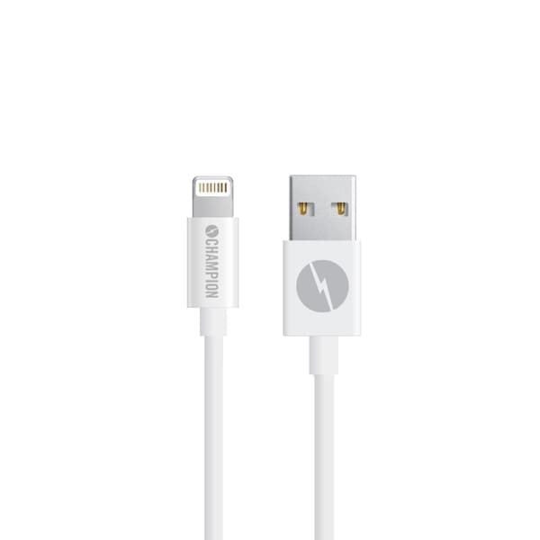 Champion USB-A till Lightning Kabel 2m Vit White